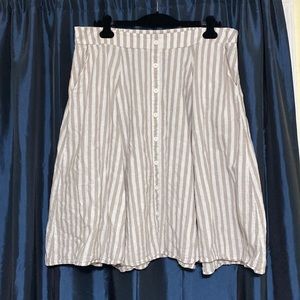 Torrid Linen and cotton striped circle skirt